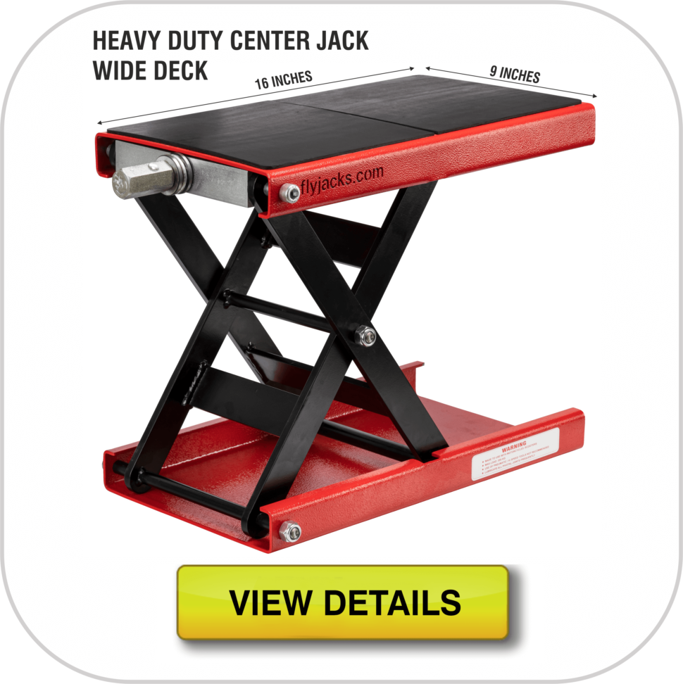 Flyjack, Center Jack, Scissor jack, Motorcycle jack, Bike jack, Bike stand, Motorcycle lift, Lift table, Fly Jack, Flyjacks, Bike stand, Best center jack, Flyjack center scissor jack, Wide deck, Wide deck jack,