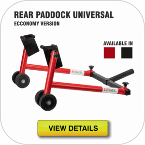 BikeTek Series 3 Red Rear Paddock Stand With 8mm Bobbins & Hook Adaptors