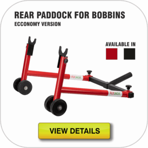 Rear paddock stand for bobbins